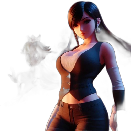 concept art, 3d render, fantasy art, comic book art, dark, two, animated, females transparent PNG cut-out