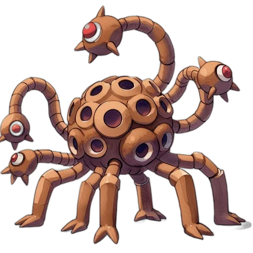 creature, animal, weapon, staff, concept art, 3d render, pixel art, multi-legged transparent PNG cut-out