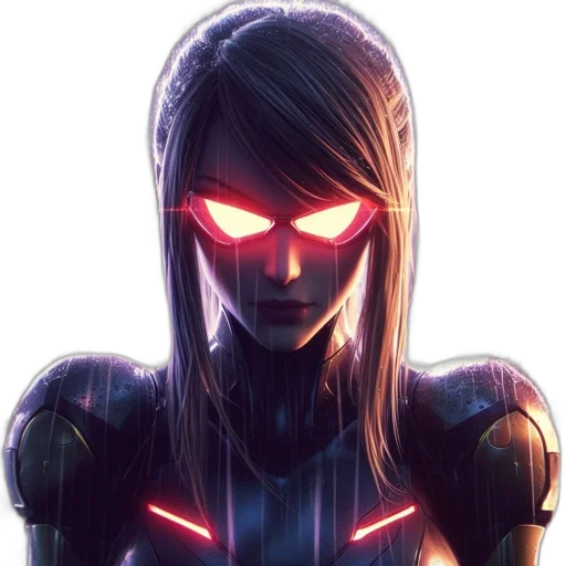 robot, mask, face, comic book art, cyberpunk, concept art, pixel art, neon lights transparent PNG cut-out
