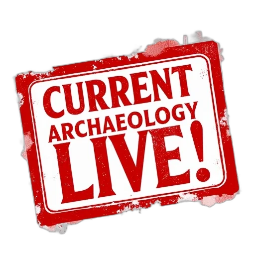 red, white, poster, words, current, archaeology, live, bold transparent PNG cut-out
