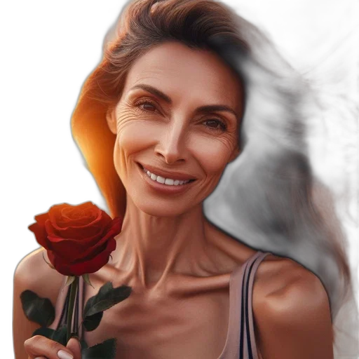face, flower, jewelry, dress, photorealistic, oil painting, fantasy art, concept art transparent PNG cut-out
