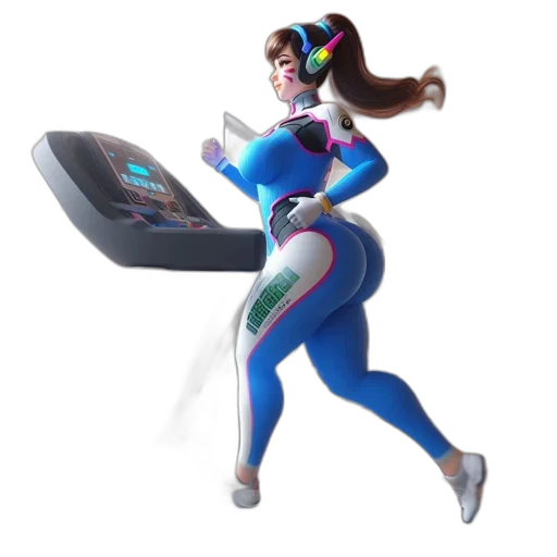 robot, concept art, vaporwave, 3d render, cyberpunk, blue, animated, woman transparent PNG cut-out
