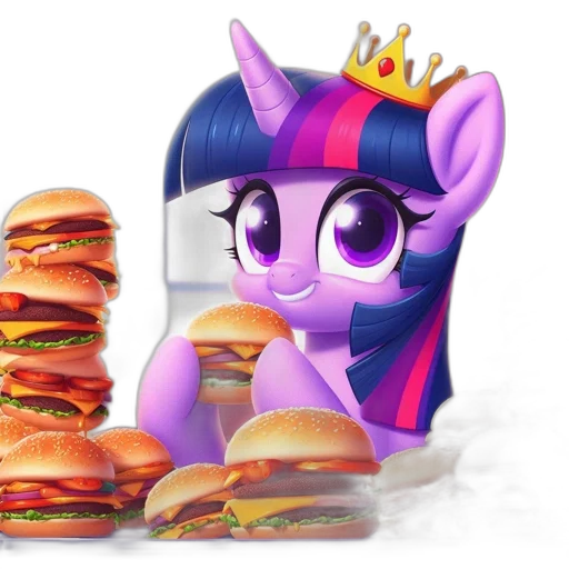 food, animal, crown, 3d render, concept art, fantasy art, photorealistic, twilight transparent PNG cut-out