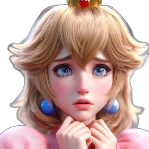 face, crown, 3d render, concept art, photorealistic, anime, pastel, close-up transparent PNG cut-out