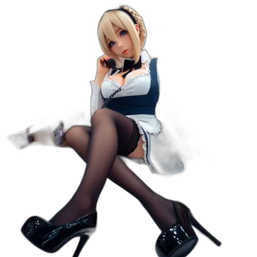 staff, dress, robot, 3d render, photorealistic, concept art, anime, monochrome transparent PNG cut-out