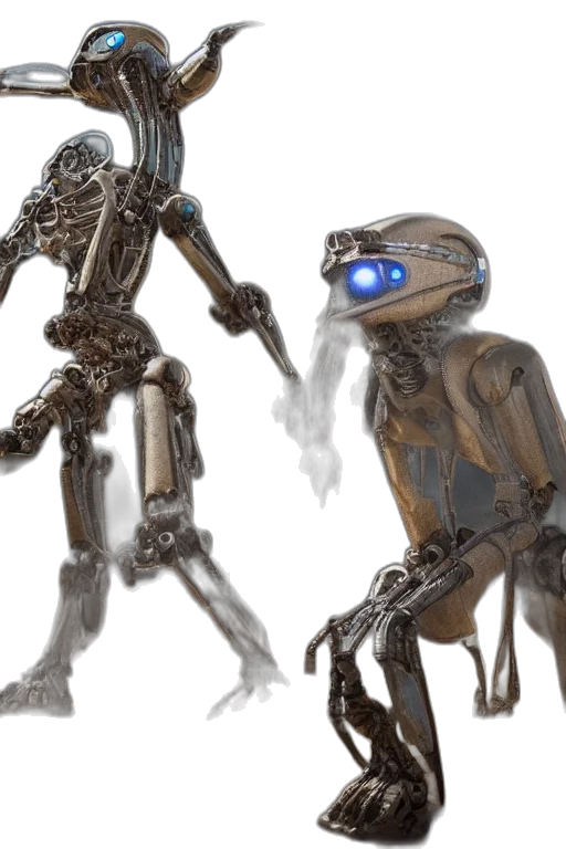 robot, creature, concept art, 3d render transparent PNG cut-out