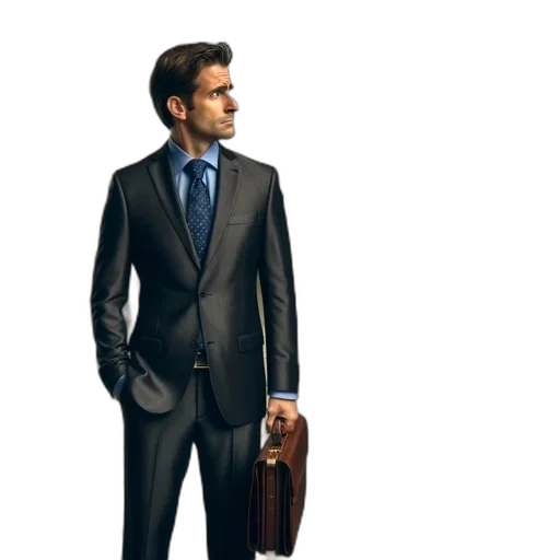 jacket, staff, face, concept art, photorealistic, 3d render, sophisticated, man transparent PNG cut-out