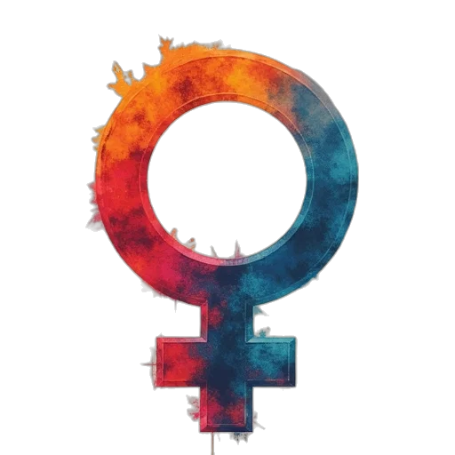 concept art, pixel art, gender, equality, symbol, poster transparent PNG cut-out
