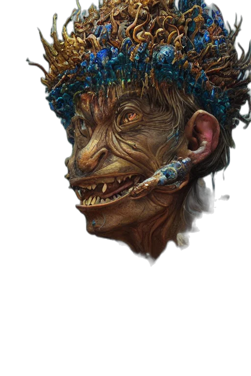 creature, face, mask, staff transparent PNG cut-out