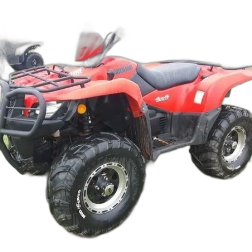 car, weapon, 3d render, red, atv, black, tires, front transparent PNG cut-out