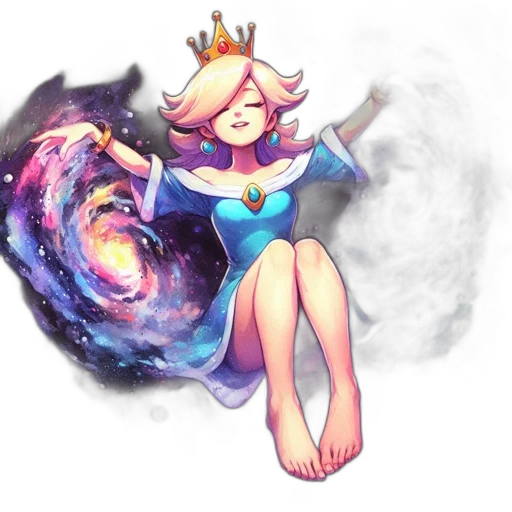 crown, staff, dress, concept art, fantasy art, pixel art, watercolor, outer space transparent PNG cut-out