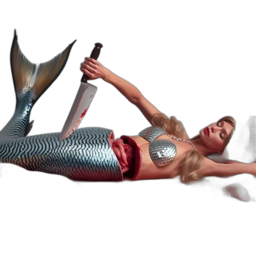 creature, weapon, sword, 3d render, concept art, fantasy art, comic book art, underwater transparent PNG cut-out