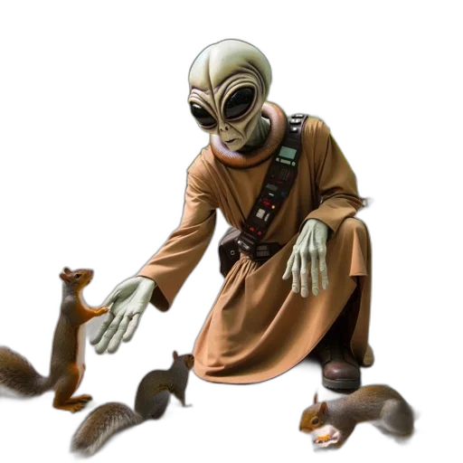 creature, mask, staff, animal, concept art, comic book art, 3d render, fantasy art transparent PNG cut-out