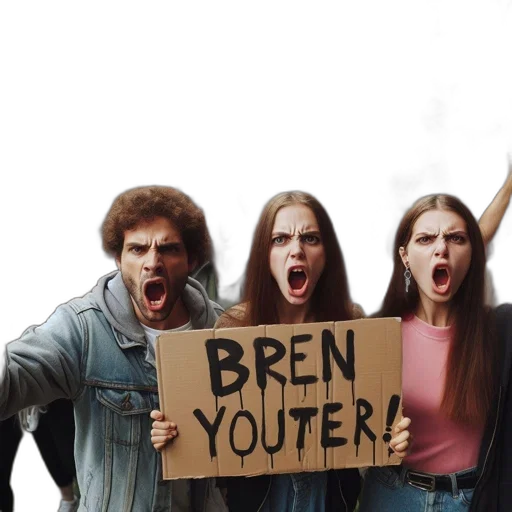 during, protest, individuals, hold, various, signs, expressing, strong transparent PNG cut-out
