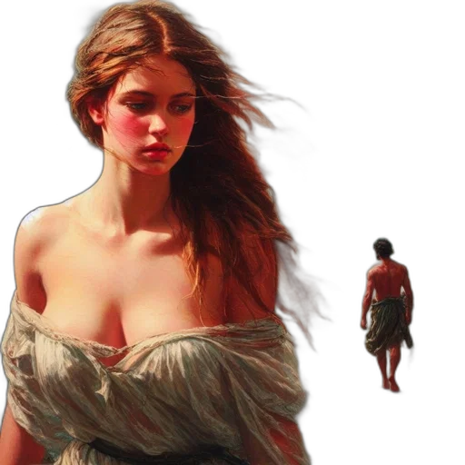 dress, oil painting, photorealistic, concept art, fantasy art, forest, beach, night transparent PNG cut-out