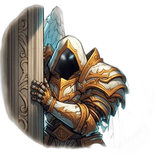 sword, weapon, concept art, fantasy art, pixel art, comic book art, golden, armored transparent PNG cut-out