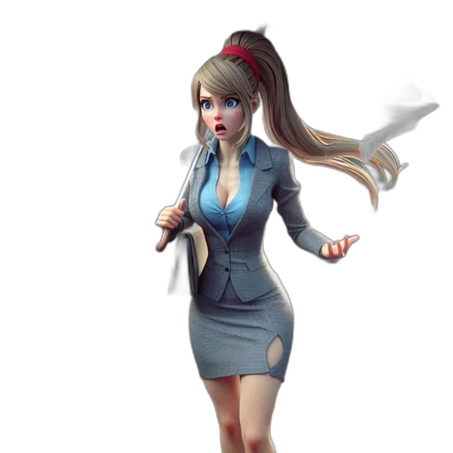 staff, dress, jacket, concept art, 3d render, cartoon, fantasy art, animated transparent PNG cut-out
