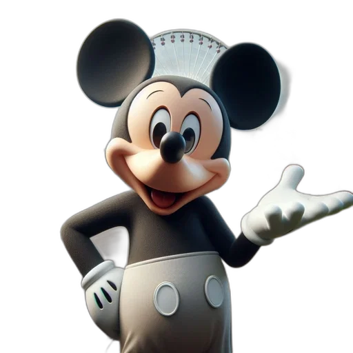 staff, robot, mask, 3d render, photorealistic, concept art, cartoon, mickey transparent PNG cut-out