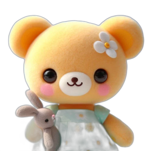 staff, animal, 3d render, concept art, photorealistic, plush, toy, bear transparent PNG cut-out