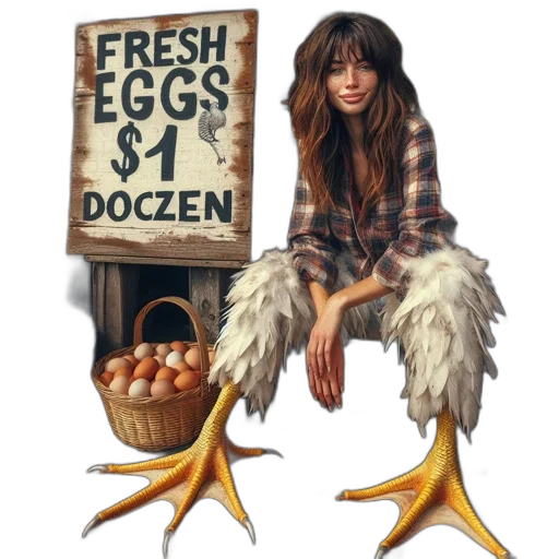 food, dress, concept art, photorealistic, fantasy art, pixel art, woman, chicken transparent PNG cut-out