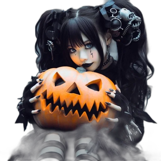 photorealistic, fantasy art, concept art, 3d render, monochrome, dark, goth-styled, young transparent PNG cut-out