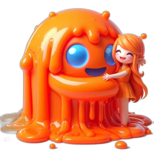 creature, robot, animal, 3d render, concept art, photorealistic, underwater, orange-haired transparent PNG cut-out