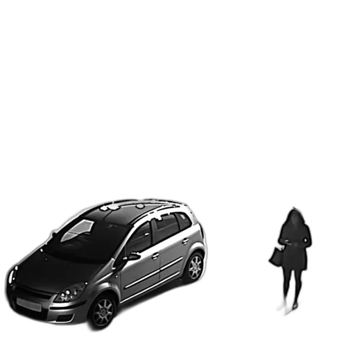 car, umbrella, concept art, 3d render, cartoon, pixel art, fog, forest transparent PNG cut-out