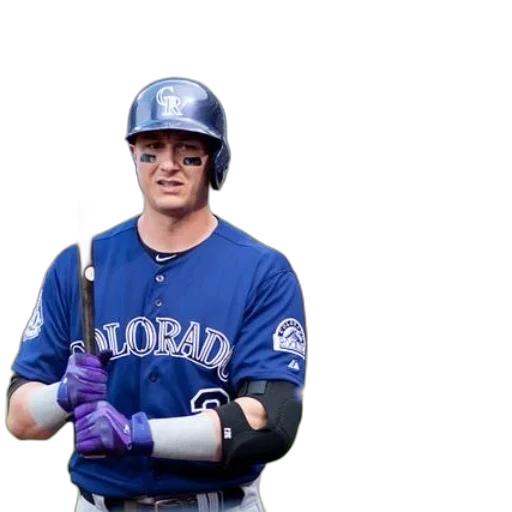 baseball, player, colorado, holds, his, bat, while, wearing transparent PNG cut-out