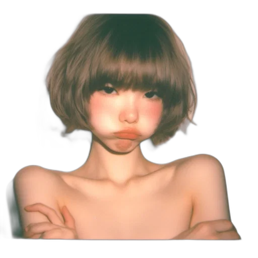 face, mask, hair, creature, photorealistic, 3d render, anime, concept art transparent PNG cut-out