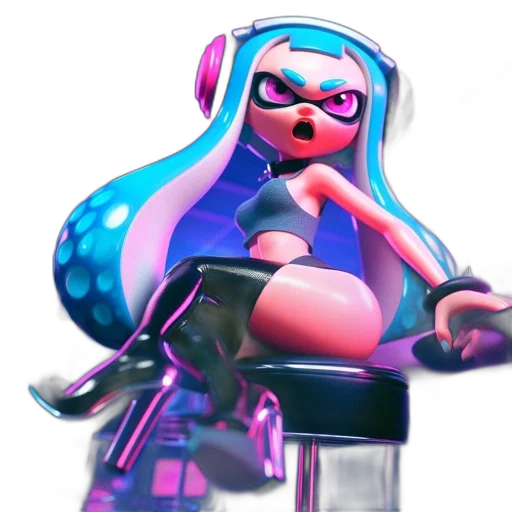 weapon, dress, staff, jacket, concept art, vaporwave, 3d render, cyberpunk transparent PNG cut-out