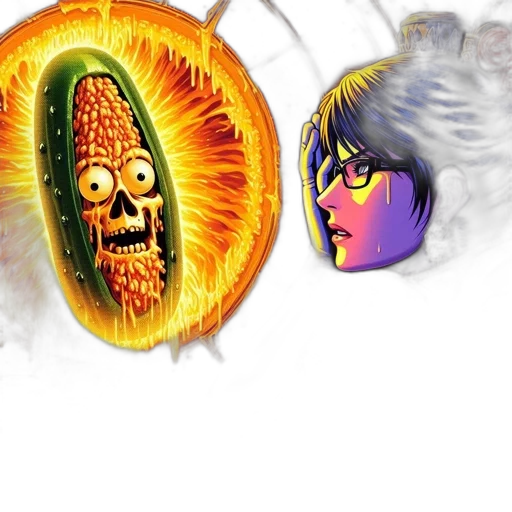 mask, concept art, comic book art, fantasy art, 3d render, fire, outer space, whimsical transparent PNG cut-out