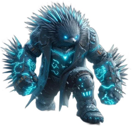 creature, animal, dragon, staff, concept art, fantasy art, 3d render, blue transparent PNG cut-out
