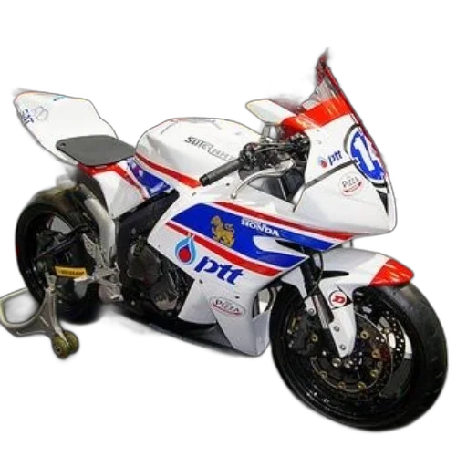 weapon, 3d render, photorealistic, concept art, white, honda, motorcycle, red transparent PNG cut-out