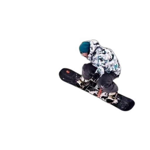 robot, jacket, snowboarder, mid-air transparent PNG cut-out