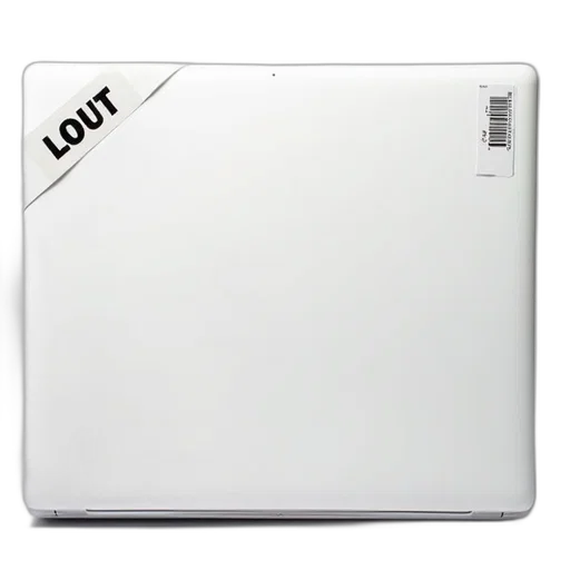 robot, laptop, screen, sticker, reads, lout, barcode, top transparent PNG cut-out