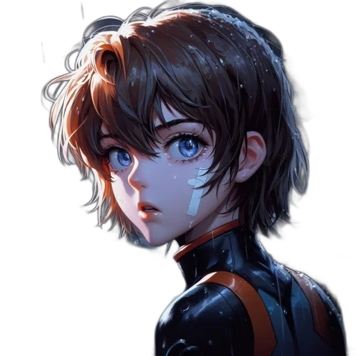 face, robot, jacket, creature, anime, concept art, pixel art, watercolor transparent PNG cut-out