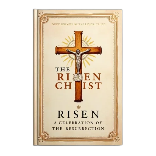 cover, book, titled, risen, christ, celebration, resurrection, decorative transparent PNG cut-out
