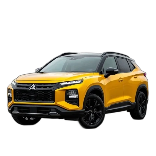car, yellow, black, outlander transparent PNG cut-out