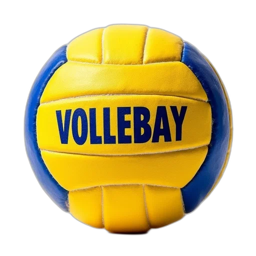 close-up, image, yellow, blue, sports, ball, word, volley transparent PNG cut-out