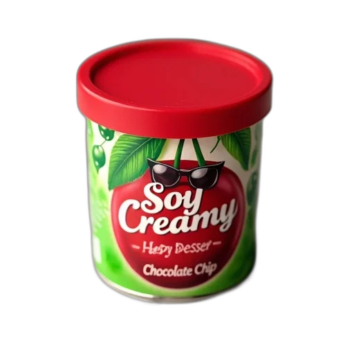 food, 3d render, photorealistic, close-up, image, container, soy, creamer transparent PNG cut-out