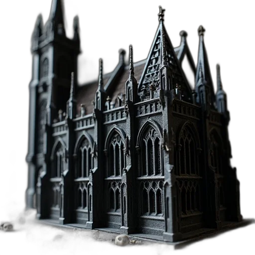 building, crown, 3d render, concept art, photorealistic, fantasy art, city street, monochrome transparent PNG cut-out