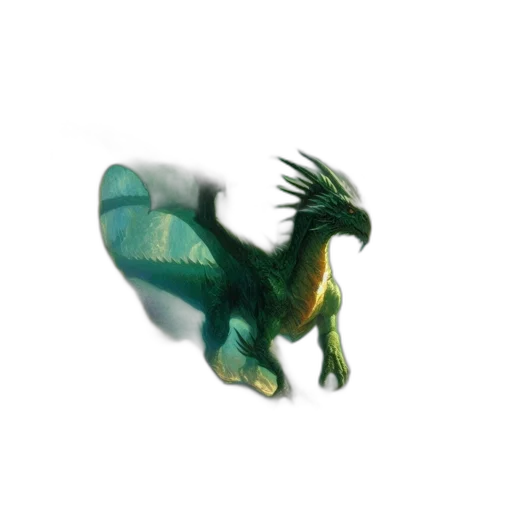 dragon, creature, animal, staff, 3d render, concept art, fantasy art, pixel art transparent PNG cut-out