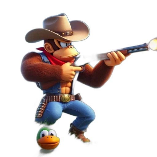 weapon, animal, hat, staff, 3d render, concept art, pixel art, video transparent PNG cut-out