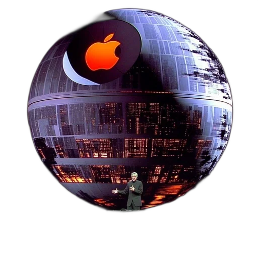 staff, robot, 3d render, vaporwave, outer space, speaker, presents, onstage transparent PNG cut-out