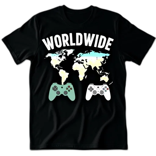 pixel art, 3d render, black, t-shirt, white, blue, design, featuring transparent PNG cut-out