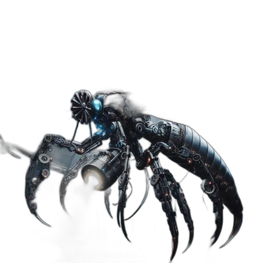 robot, creature, animal, weapon, concept art, 3d render, fantasy art, cyberpunk transparent PNG cut-out