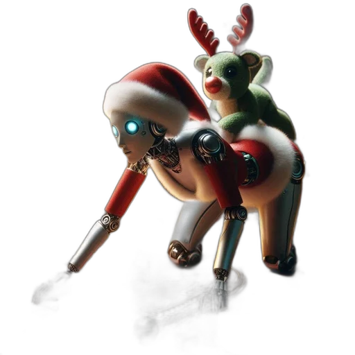 robot, creature, animal, staff, concept art, 3d render, fantasy art, during transparent PNG cut-out