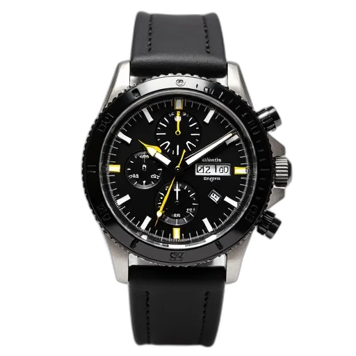 black, wristwatch, strap, displayed, against, white, background, watch transparent PNG cut-out