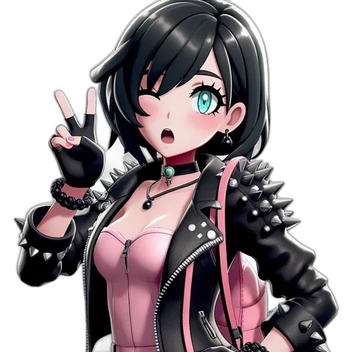 jacket, weapon, staff, robot, anime, cyberpunk, pixel art, cartoon transparent PNG cut-out