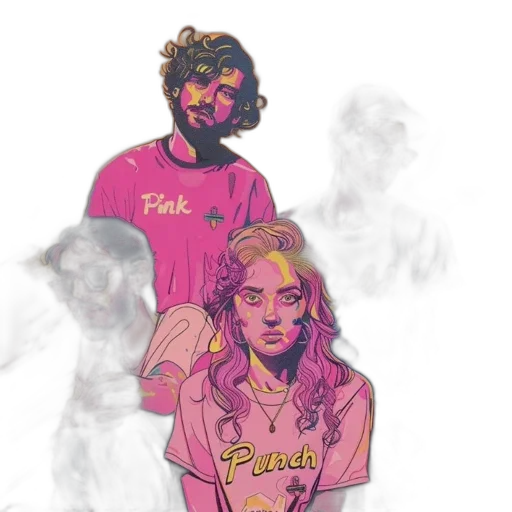 concept art, vaporwave, comic book art, watercolor, fire, neon lights, outer space, fog transparent PNG cut-out